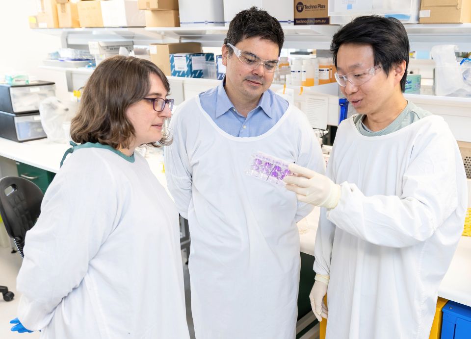 Dr Jennifer Juno, Dr Adam Wheatly and Dr Wen Shi Lee, all part of this project (Photo Courtesy of DMTC Limited. Photographer: Cesar Nicolas)