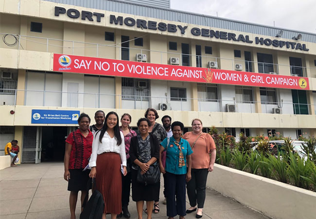 Site visit at Port Moresby General Hospital with Doherty Institute and Port Moresby General Hospital and Central Public Health Laboratory staff members