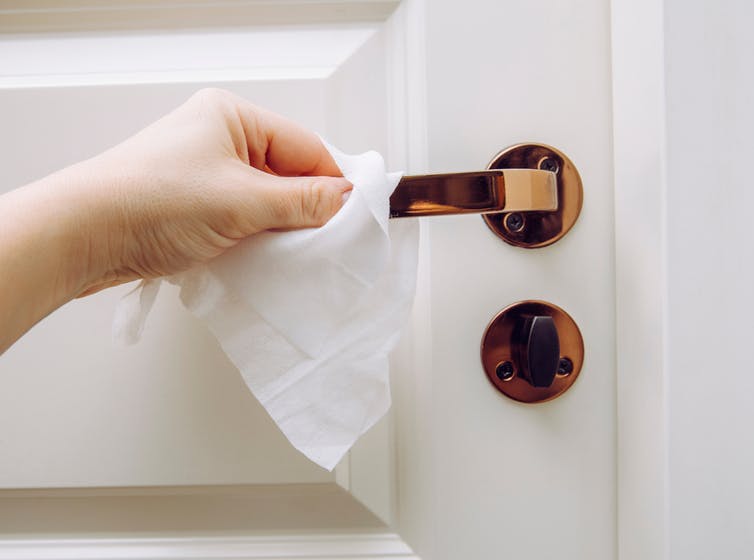Wiping down surfaces is a good thing to do. Shutterstock